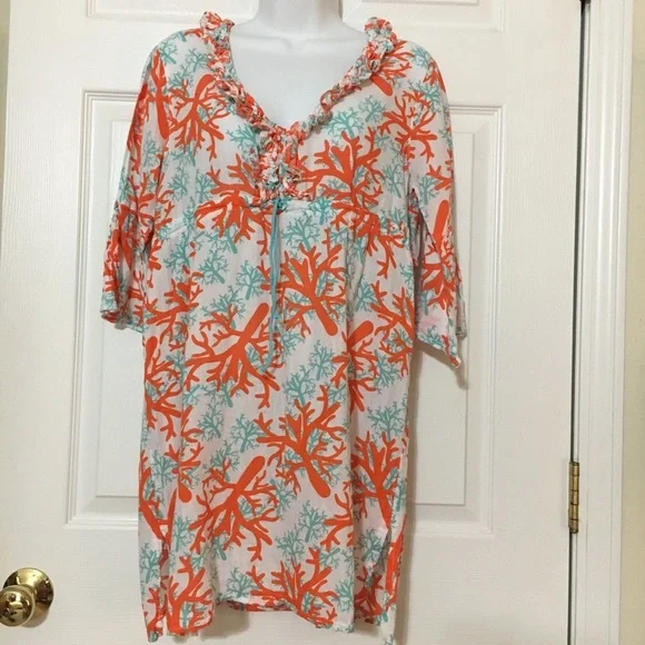 Mud Pie | Dresses | Cute Orange And Blue Dress | Poshmark